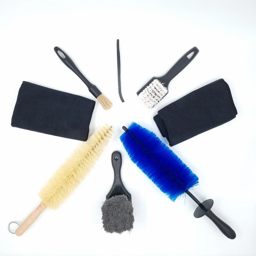 Stop Mucking Around Cleaning Your Wheels!  Clean Faster With This Range of Brushes To reach everything Easily!