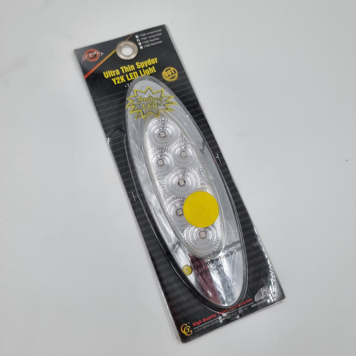 Ultra Thin Spyder Y2K LED Marker Light AMBER/CLEAR, 7led'S, 12v