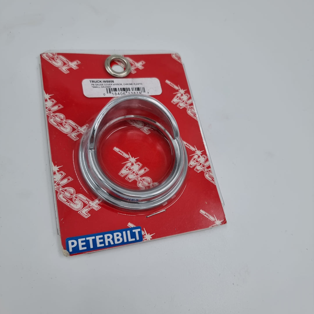 Small Gauges Chrome Plastic gauge cover with visor