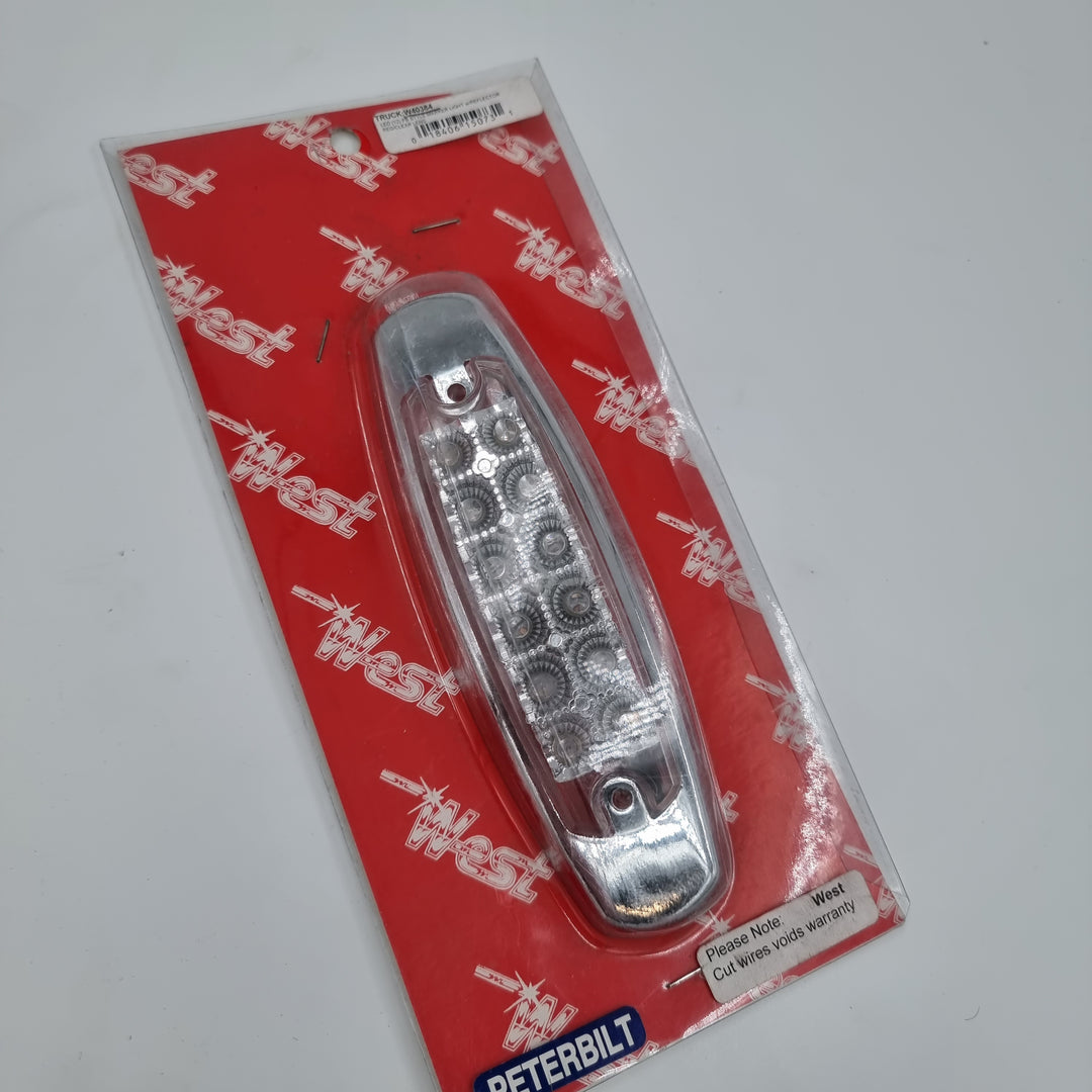 LED (12) PB STYLE MARKER LIGHT w/REFLECTOR  RED/CLEAR LENS