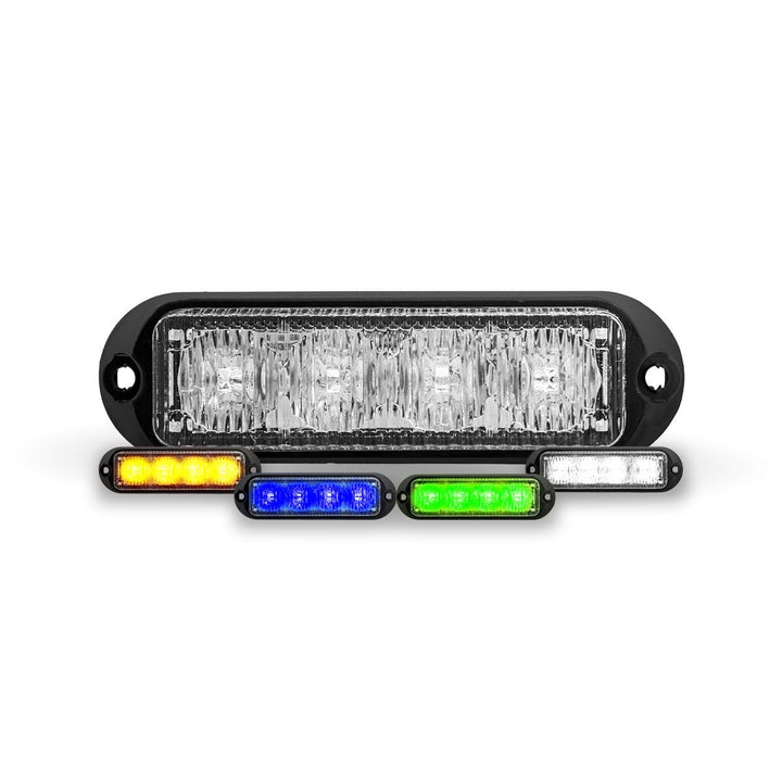 TLED-W34FC- 4-Color Class 1 Directional 4 LED Surface Mount Strobe Light with "L" Bracket (36 Flash Patterns)