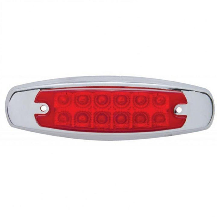 LED (12) PB STYLE MARKER LIGHT w/REFLECTOR  RED/RED LENS