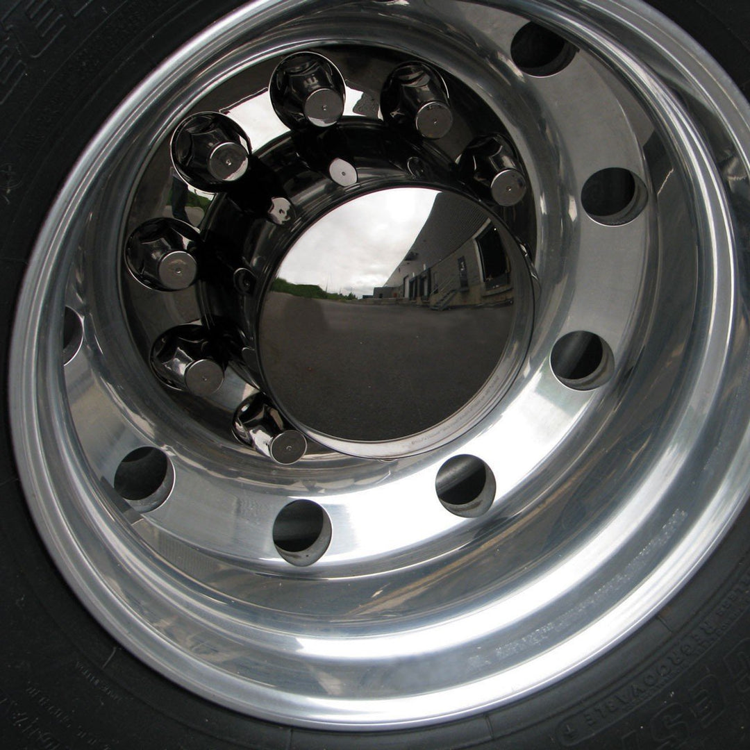 Black Chrome Plastic ABS Rear Hub Cover with Removeable Hubcap & 10 x 33mm Threaded Nut Covers